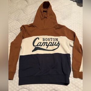 H&M Boston Campus Brown and Navy Hoodie size 8-10